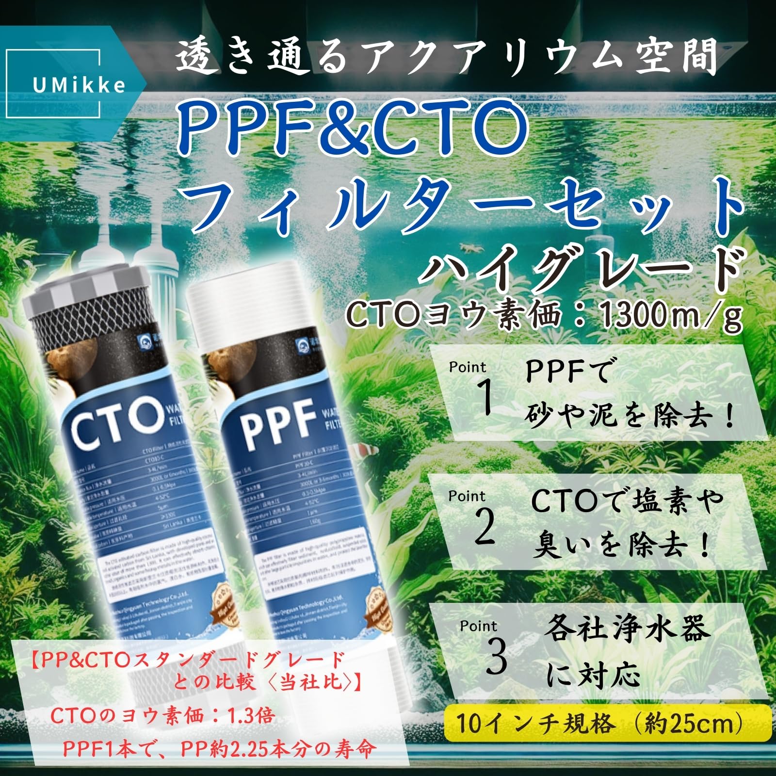 Amazon.co.jp: UMikke 社外 アクアリウム 水槽 浄水器 フィルター PPF